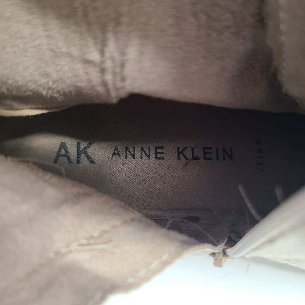 Anne Klein I-Flex Carmine Ankle Boots Size 10M Beige Zip & Lace-Up CARM01F9 - Picture 9 of 11